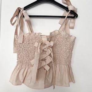 Matisse Tie Strap Cotton Peplum Top by EN SAISON